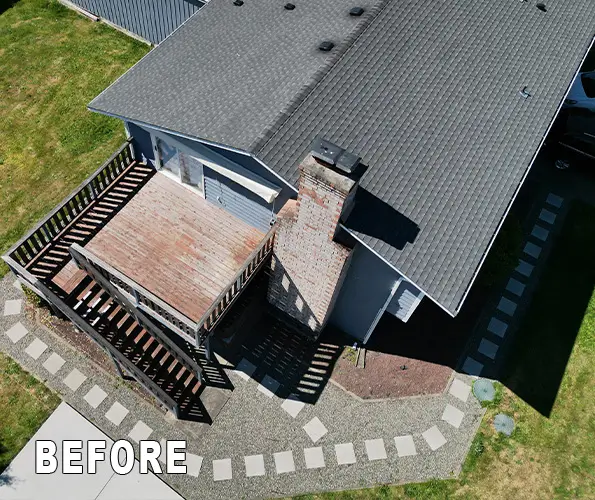 old wood deck before resurfacing